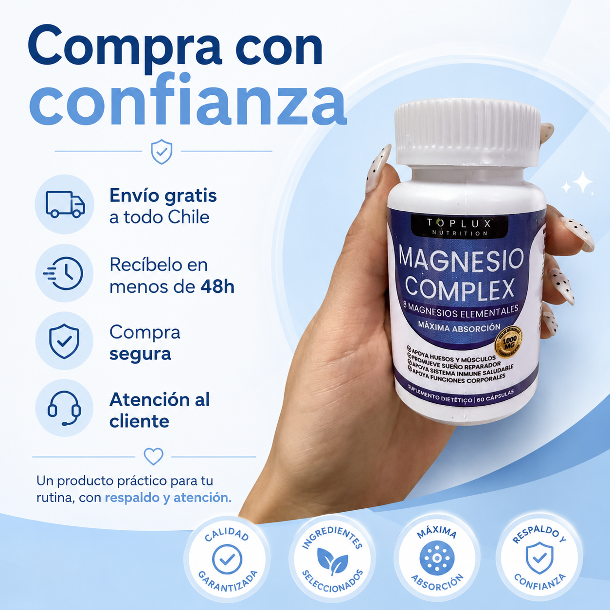 Magnesio Complex® | Duerme mejor, mejora salud, firmeza para huesos y articulaciones